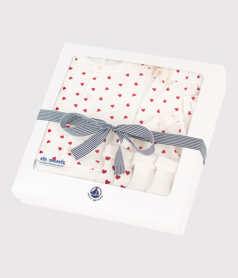 Geschenkset zur Geburt Motiv kleines Herz vielfarbig