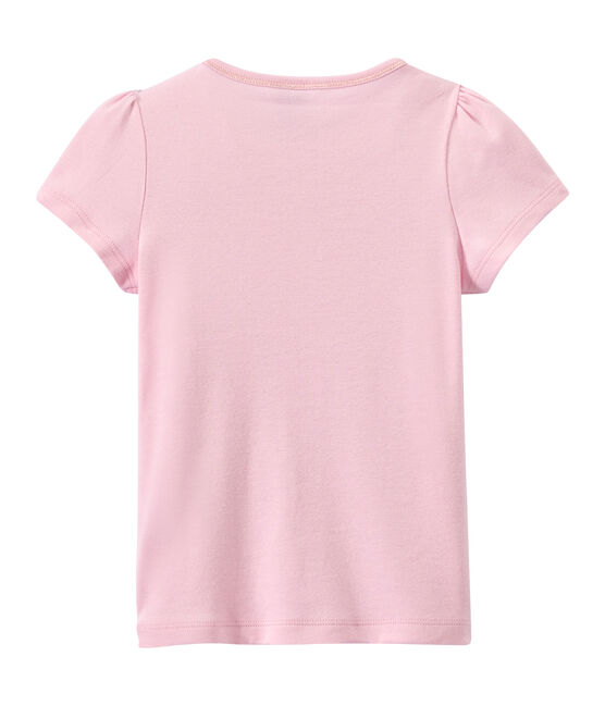 Mädchen-T-Shirt mit Schleifenapplikation rosa BABYLONE