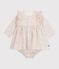 Baby-Kleid aus Baumwolle mit Blumenmuster naturfarben/vielfarbig