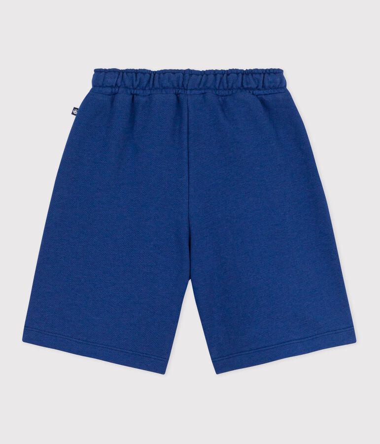 Kinder-Bermudashorts aus einfarbiger Baumwolle blau