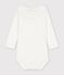 Baby-Body aus einfarbiger Baumwolle mit besticktem Kragen weiss