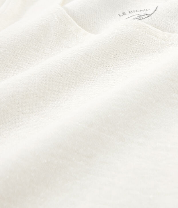 Langarm-leinen-t-shirt damen weiss