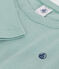 Langärmeliges Kinder-T-Shirt aus Rippstrick für Mädchen und Jungen grün PAUL