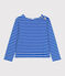 Langärmeliges Damen-Streifenshirt "Marinière" aus Baumwolle blau PERSE/weiss MARSHMALLOW