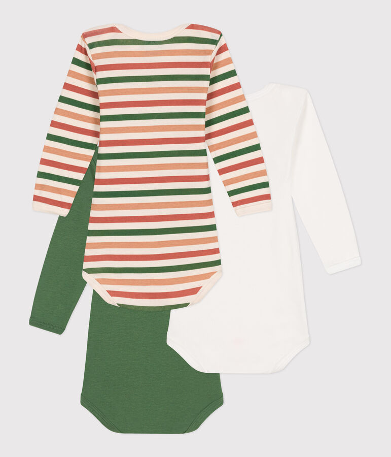 3er-Set lang&auml;rmelige Bodys aus Baumwolle f&uuml;r Babys vielfarbig