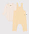 Baby-Set Latzhose und Body aus Baumwolle gelb AVALANCHE/weiss DAISY