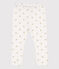Baby-Leggings aus Baumwolle mit Blumenmuster weiss MARSHMALLOW/grau GRIS