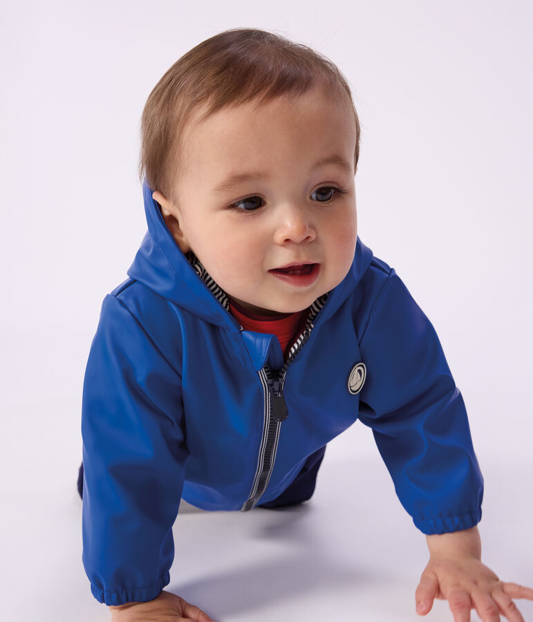Baby-Jacke aus einfarbigem PU blau