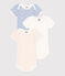 3er-Set Kurzarm-Baby-Bodys aus Baumwolle mit Blumenmuster variante 1