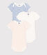 3er-Set Kurzarm-Baby-Bodys aus Baumwolle mit Blumenmuster
