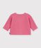 Cardigan b&eacute;b&eacute; tricot point mousse en coton uni rosa