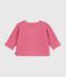 Baby-Strickjacke, kraus rechts gestrickt aus einfarbiger Baumwolle rosa