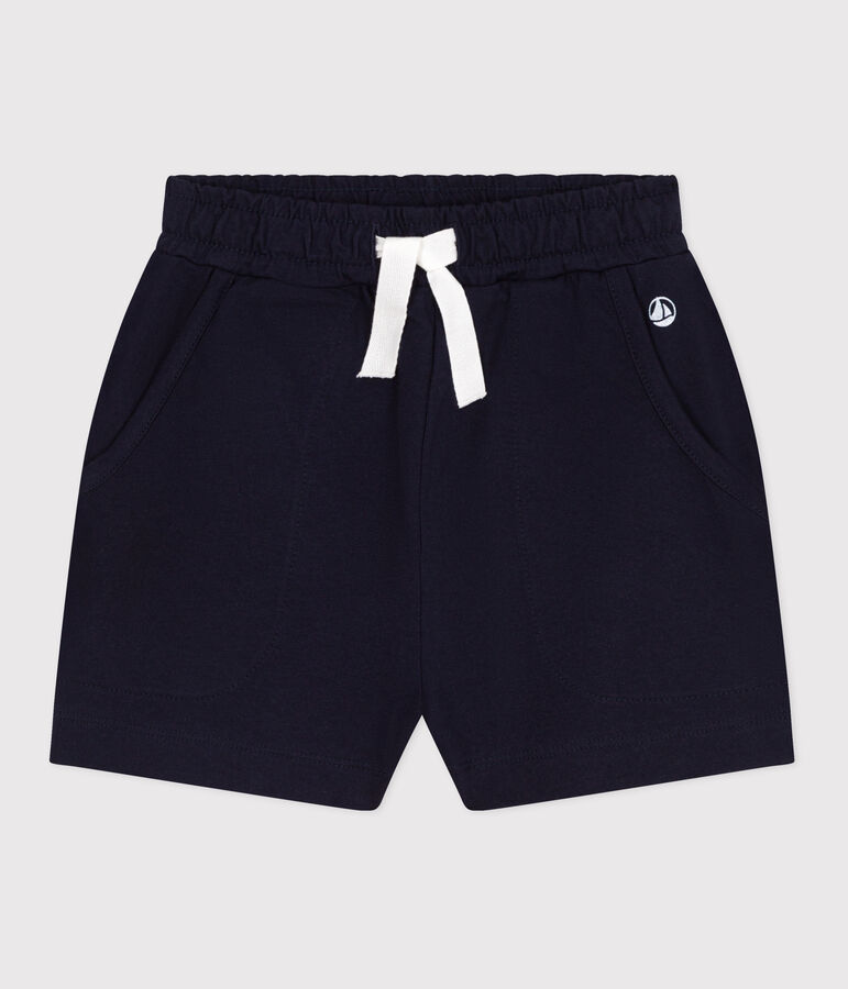 Kinder-Shorts aus einfarbiger Baumwolle blau SMOKING