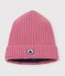 Kinder-Strickm&uuml;tze mit Fleece gef&uuml;ttert rosa