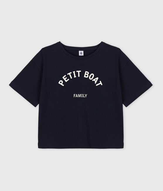 T-Shirt BOXY aus Baumwolle Damen blau SMOKING