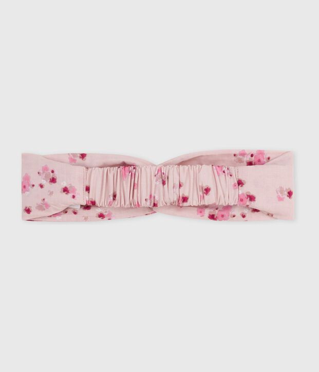 Baby-Stirnband aus Popeline mit Blumenmuster rosa/vielfarbig