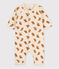 Bedruckter langer Baby-Overall aus Baumwolle mit Eulenmotiv weiss AVALANCHE/ ECUREUIL