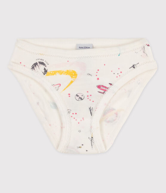Baumwoll-Slips für Mädchen weiss MARSHMALLOW/rosa PETAL/ MULTICO