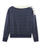 Langärmliger Sweater für Damen blau SMOKING/beige COQUILLE