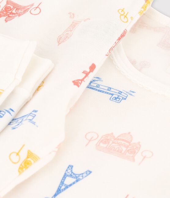 Pyjama Paris aus Baumwolle in schmaler Passform weiss MARSHMALLOW/weiss MULTICO