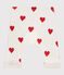 Baby-Hose aus Bio-Baumwolle mit rotem Herzmuster weiss MARSHMALLOW/rot TERKUIT