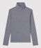 Rollkragenshirt aus Baumwolle für Damen blau SMOKING/weiss MARSHMALLOW
