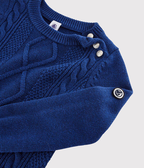 Kinderpullover aus Wolle und Baumwolle für Jungen blau MAJOR