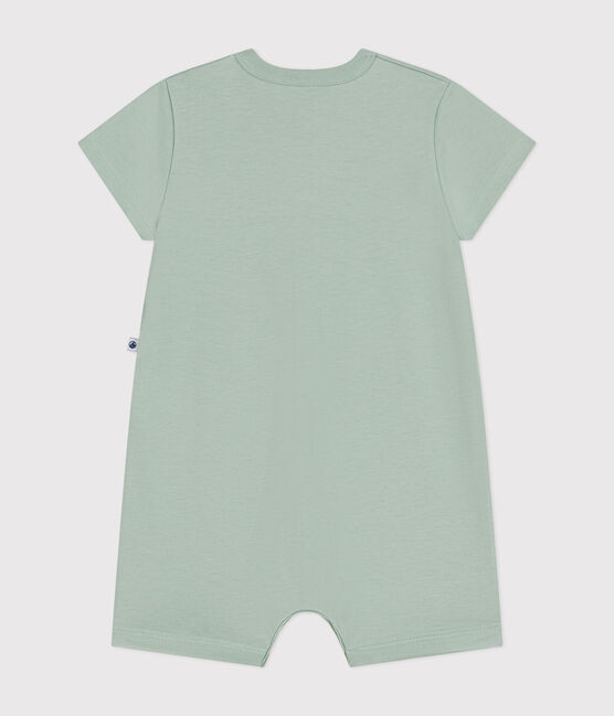 Kurzer Baby-Overall aus leichtem Jersey grün HERBIER