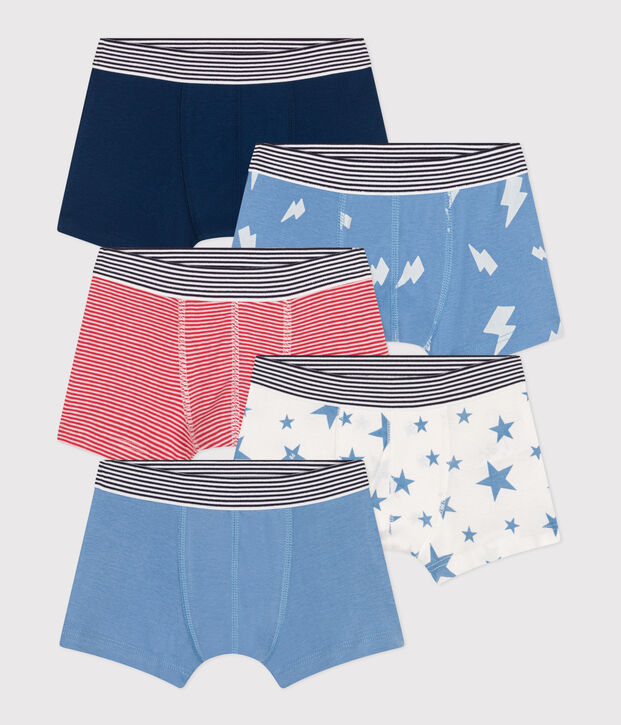5er-Set Kinder-Boxershorts aus bedruckter Baumwolle vielfarbig