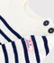 Baby-Pullover im Marine-Look aus Wolle und Baumwolle mit Streifen blau/blau