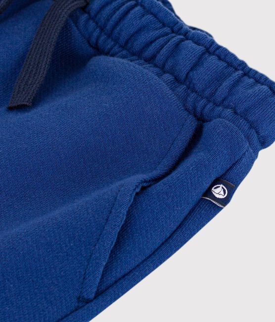 Kinder-Bermudashorts aus einfarbiger Baumwolle blau CREPUSCULE