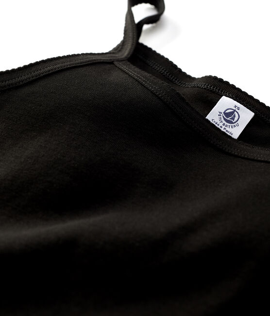 Spaghetti-Top aus BIO-Baumwolle für Damen schwarz NOIR