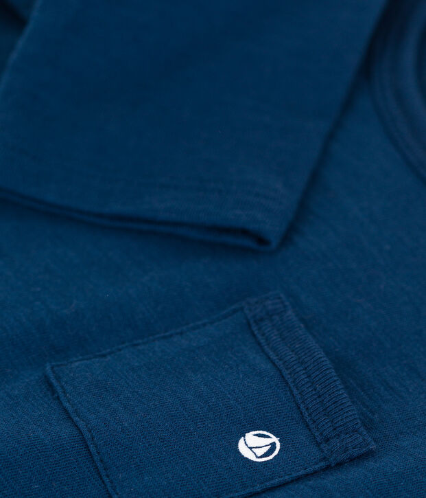Lang&auml;rmeliges Baby-T-Shirt aus geflammtem Jersey blau