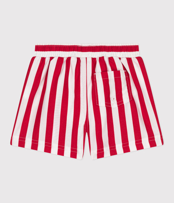 Baby-Badeshorts mit Streifenmuster rot MARSHMALLOW/ SPI