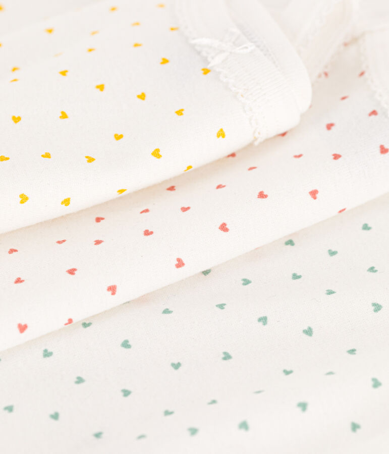 3er-Set &auml;rmellose Bodys aus Baumwolle mit Herzmotiv vielfarbig