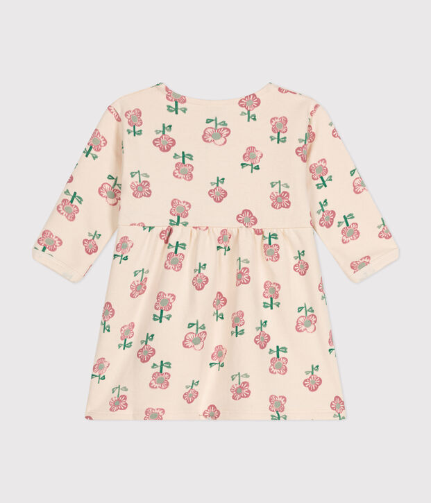 Lang&auml;rmeliges Baby-Kleid naturfarben/gelb