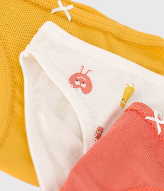 3er-Set Slips aus Baumwolle und Lyocell mit Emojis für Mädchen variante 1