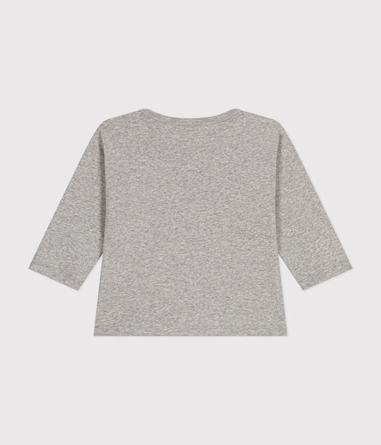 Langärmeliges Baby-T-Shirt aus Baumwolle grau CHATON CHINE