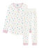 Pyjama mit hoch geschnittenem Bund aus Doubleface-Jersey für Mädchen weiss MARSHMALLOW/weiss MULTICO