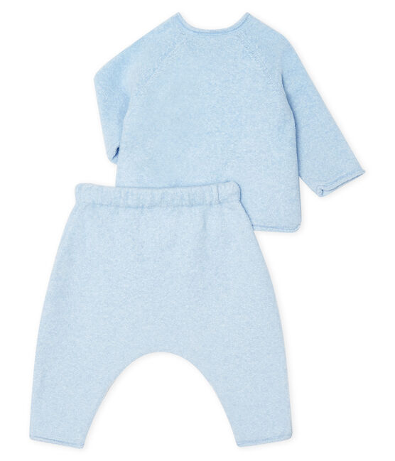 2-teiliges Baby-Set aus Baumwolle, Merinowolle und Polyester blau TOUDOU