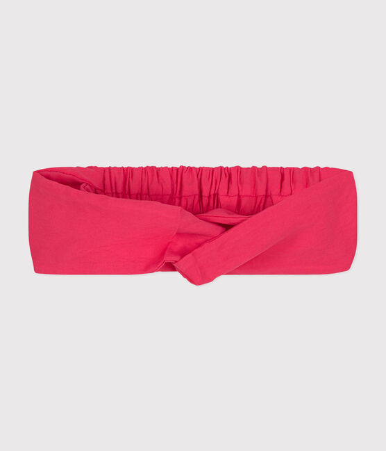 Baby-Stirnband aus einfarbigem Leinenstoff rosa GLOSS