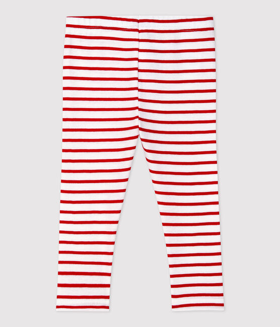 Baby-Leggings aus Baumwolle. weiss MARSHMALLOW/rot TERKUIT