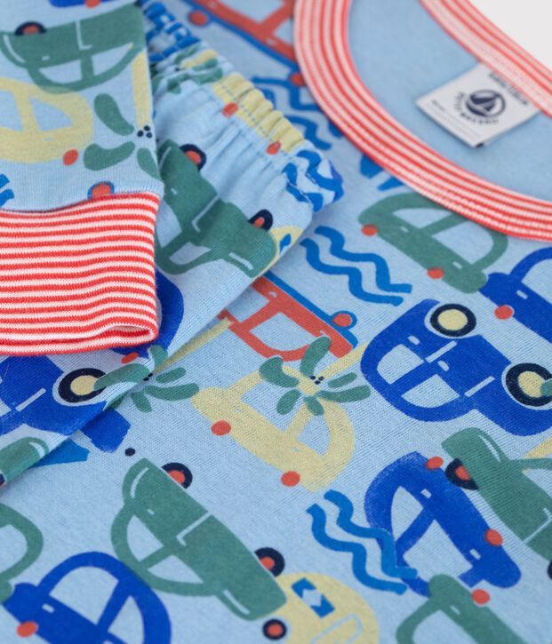 Kinder-Pyjama aus Baumwolle mit Automotiv blau/vielfarbig
