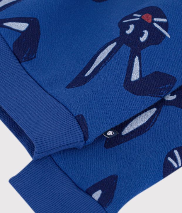 Kinder-Sweatshirt aus Baumwolle mit Tiermotiv blau/vielfarbig