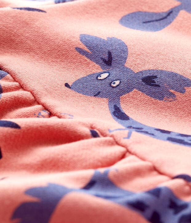Babykleid aus Molton mit Tier-Druck rosa/vielfarbig
