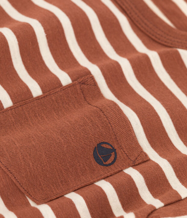 Lang&auml;rmeliges Kinder-T-Shirt aus Baumwolle f&uuml;r Jungen braun/naturfarben