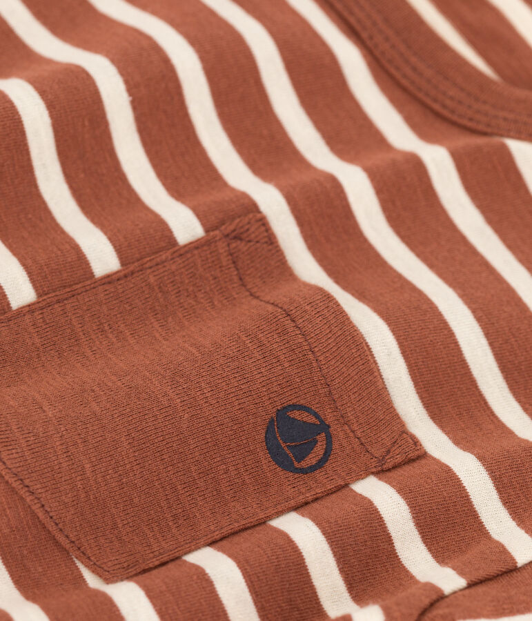 Lang&auml;rmeliges Kinder-T-Shirt aus Baumwolle f&uuml;r Jungen braun/naturfarben