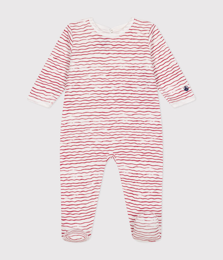 Dors bien en velours b&eacute;b&eacute; weiss/rot