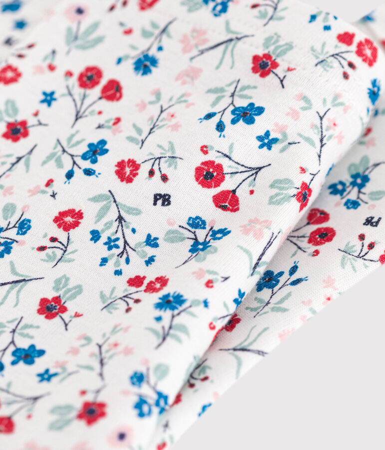 Baby-Leggings aus Baumwolle mit Blumenmuster weiss/vielfarbig