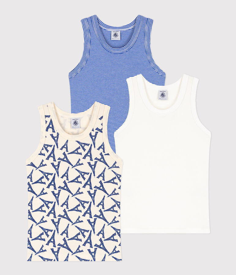 3er-Set Unterhemden aus Baumwolle f&uuml;r Jungen vielfarbig